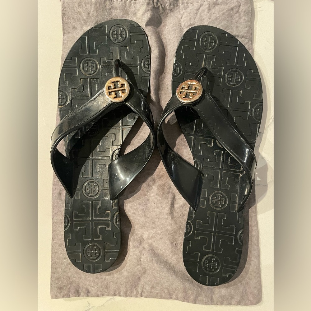 Tory Burch Black Rubber Sandals